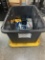Miscellaneous Hand Tools And Power Tools In Black Storage Bin