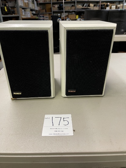 Pinnacle Speakers, Pair, White, Wood