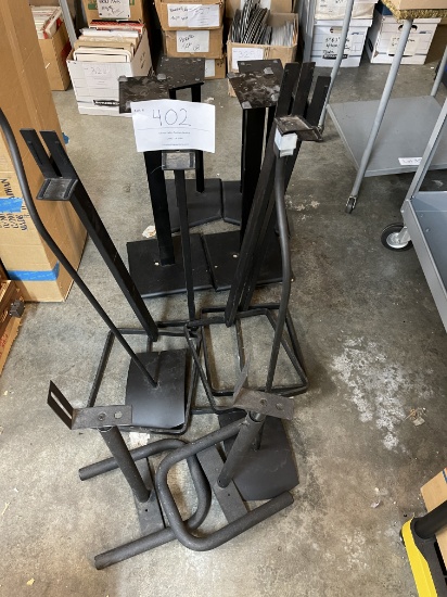 Six Pairs Of Black Metal Speaker Stands
