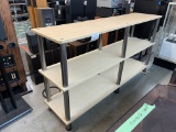Light Wood Stereo Shelf Unit, 14 1/2