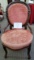 Antique ladies chair w/velvet upholstery and castors