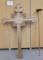 Large wood cross and tall processional candle holder