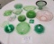 Large lot - Green pedestal bowl, green oval platter and more