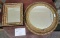 Round metal gilt mirror and rectangle picture frame mirror