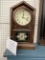 Small wood clock with key  17 1/2