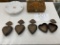 Small jewelry box, three garden plates, four metal heart boxes