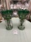 Two hand painted Victorian Vases with crystals