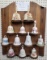 Wood shelf for displaying collectible bells, bells included
