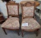 Pair of antique tapastry chairs on castors