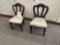 Pair of doll chairs, wood with fabric seat 18