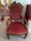 Victorian red velour wood chair  47