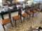 Six antique wood dining chairs with original cloth seats