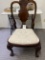 Mahogony chair with brocade seat
