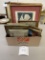 Miscellaneous photo frames and two framed prints