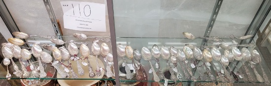 Approximately 41 sterling silver teaspoons