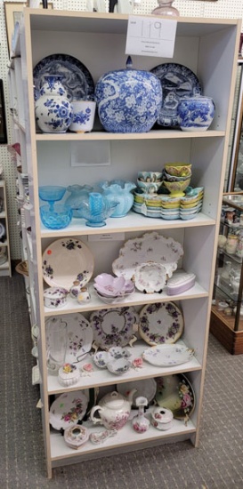 White pressboard shelf unit only (items not included)