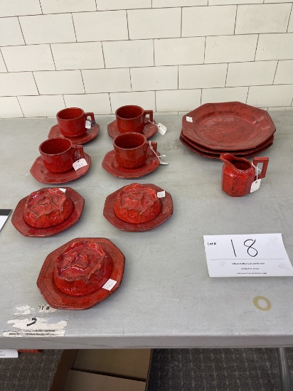 Rose Red pottery dinnerware