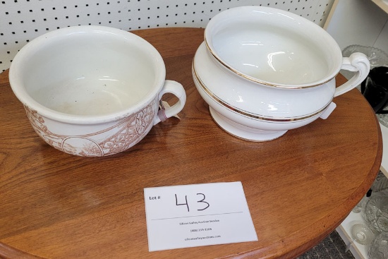 Two vintage chamber pots