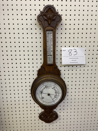 Carved wood barometer  28" tall