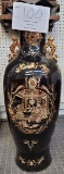 Asian black vase w/gold trim  36
