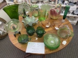 Green glassware - various items