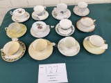 Twelve cups and saucers