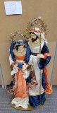 Paper mache with satin clothing Jesus, Mary and Jospeph  42