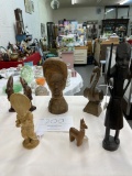 African and Asian wood carved pieces
