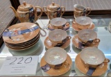 Set of glazed Asian dinnerware