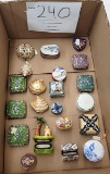 Twenty-one small china boxes