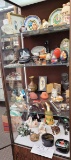 Four shelves of knick knacks, collectibles - some antiques