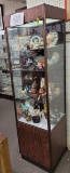 Display cabinet (contents not included) glass and faux wood square shape
