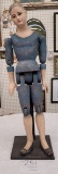 Wood mannequin on black stand, blue  37