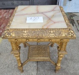 Gold accent table with marble  31