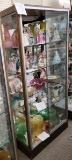 Display cabinet (items not included) mirrored back, glass doors, lights