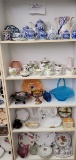Asian china, tea sets, blue glassware