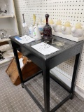 Dark brown wood end table only 26