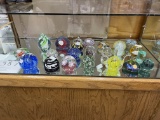 23 various glass paper weights