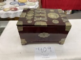 Asian jewelry box with mirror inside