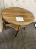 Oval wood table with shelf  29 1/2