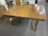 Rectangle wood table with two leaves