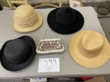 Four hats and one evening bag