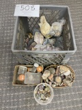 Box of various pieces of rock and rocks