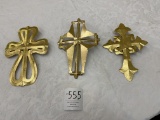 Soft metal gold colored crosses - three styles