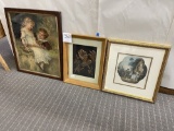 Three framed pictures