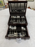 Reed and Barton Sterling Silver flatware in wood box - 48 pieces