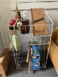 Kitchen metal stand, vintage dish rack and more
