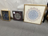 Three framed art - one crochet piece 26