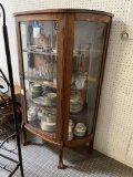 Curio cabinet, bow front, wood  60