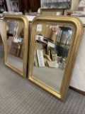 Pair of gold gilt mirrors  38